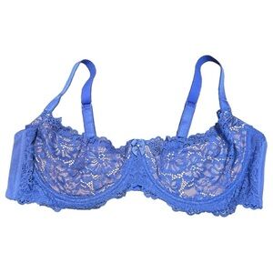 Frederick’s of Hollywood blue lace Sandie underwire bra NWT